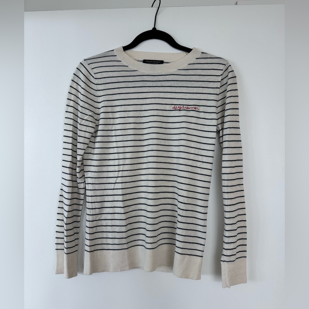 Banana Republic Silk Cashmere Striped Daydreamer Sweater